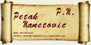 Petak Manetović vizit kartica